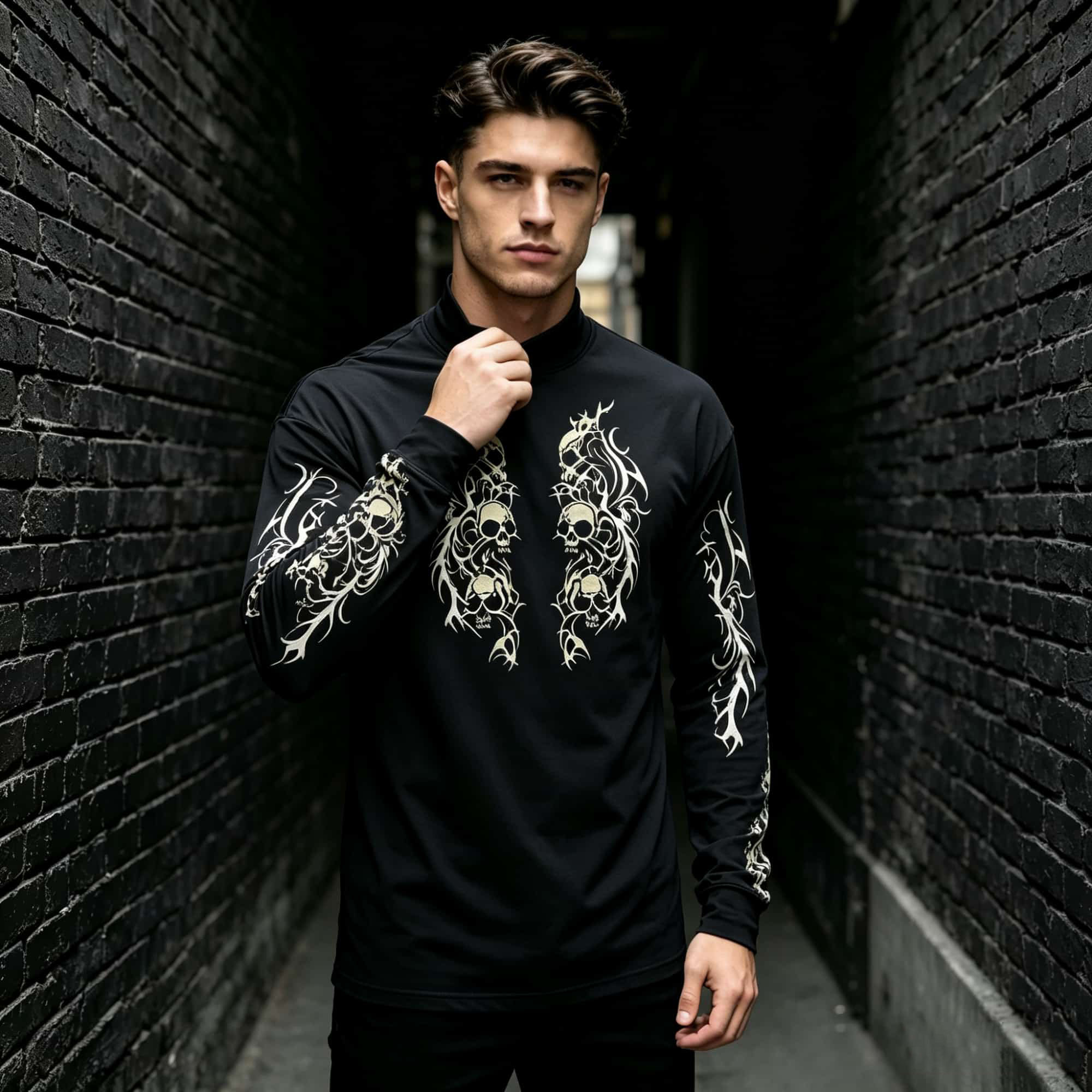 Donkere tattoo-grafische heren - Tee Graphic Print recensie en prijs