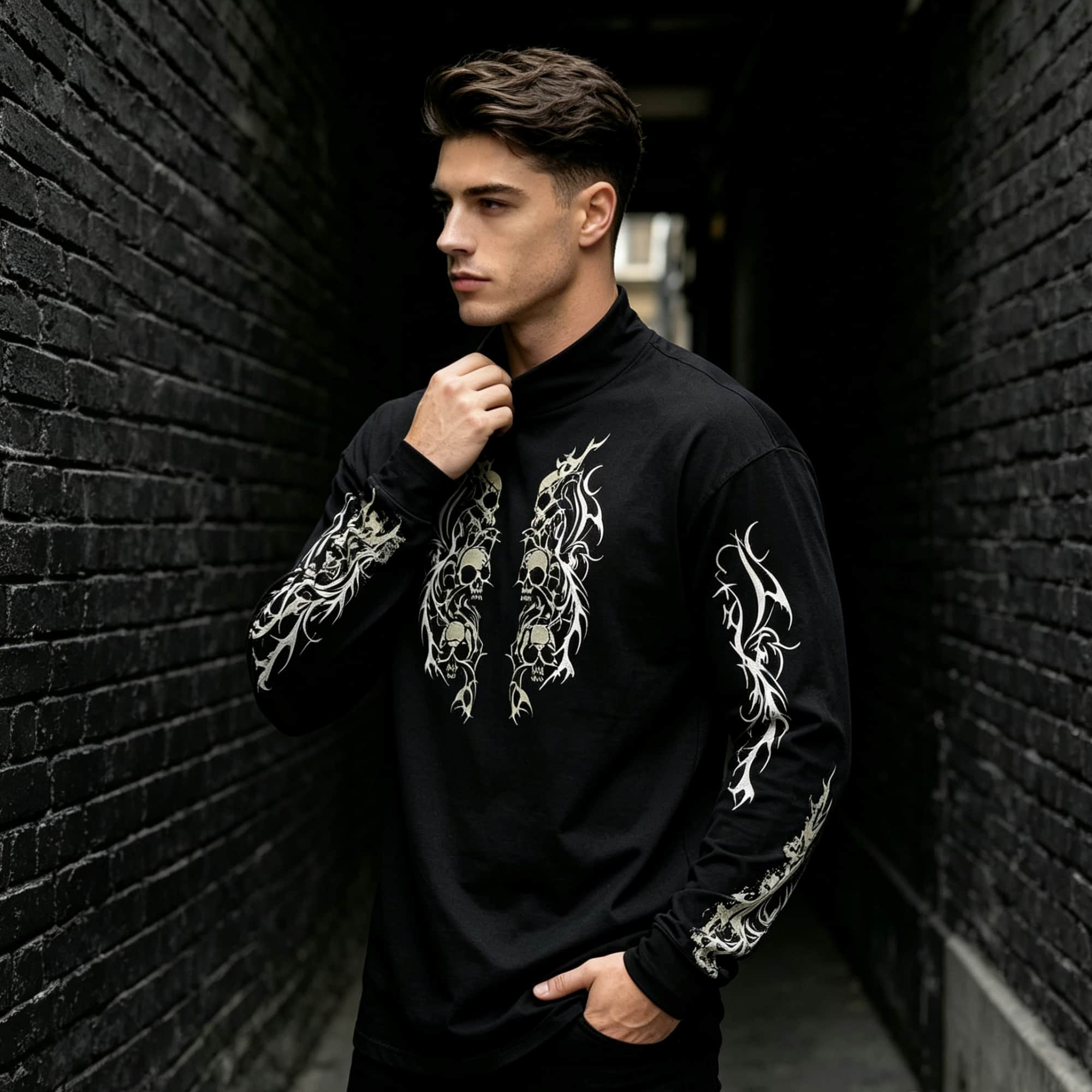 Donkere tattoo-grafische heren - Tee Graphic Print recensie en prijs